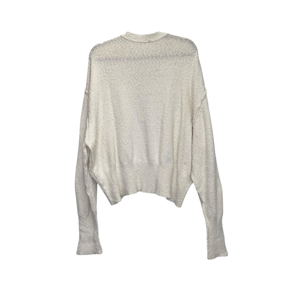 Free People Found My Friend Cardigan Sweater Small Ivory Oversized V-Neck - Picture 5 of 8